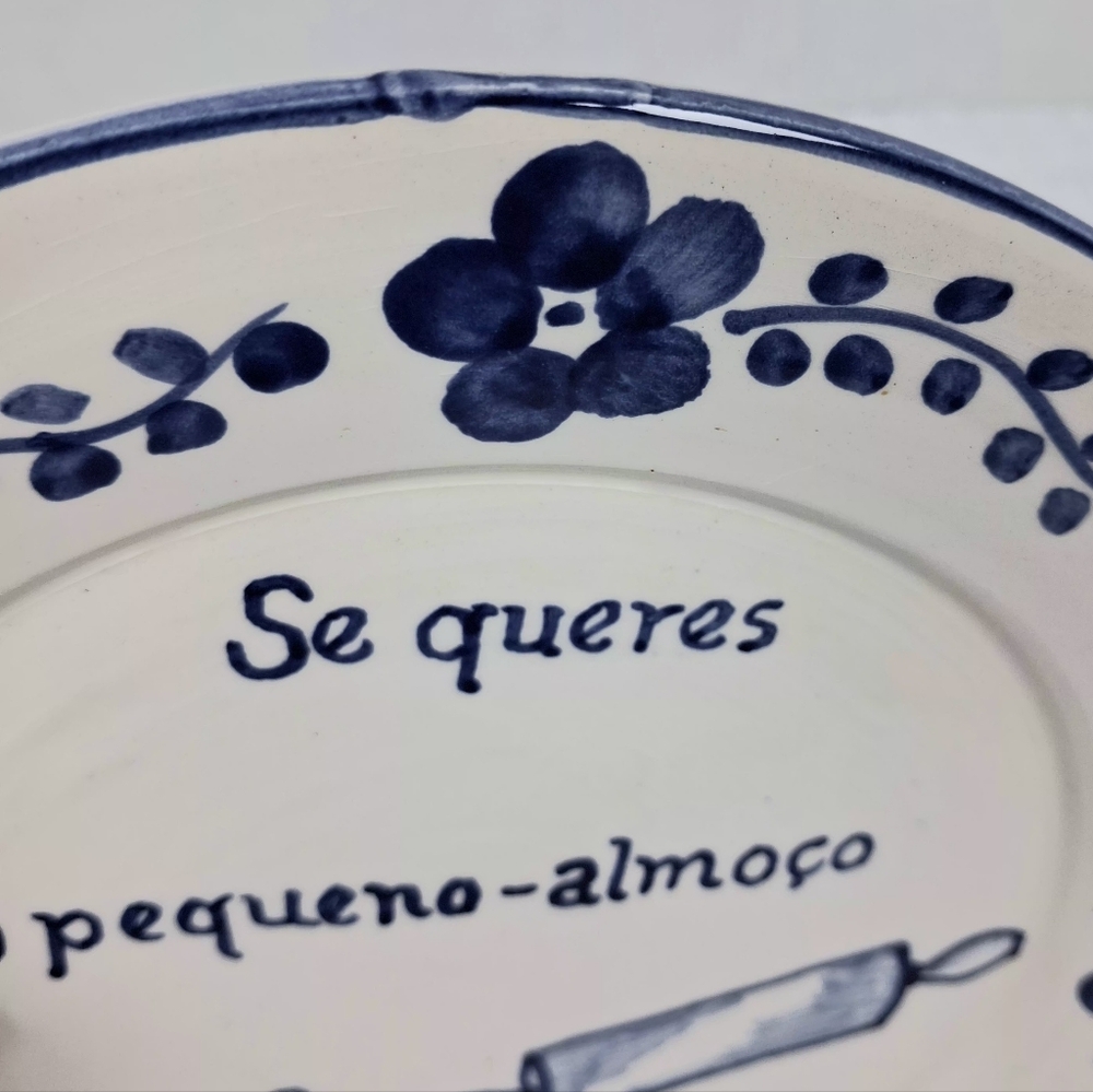 Handcrafted Olaria S. Bento 9" Earthenware Decorative Plate Made In Portugal - Picture 9 of 10